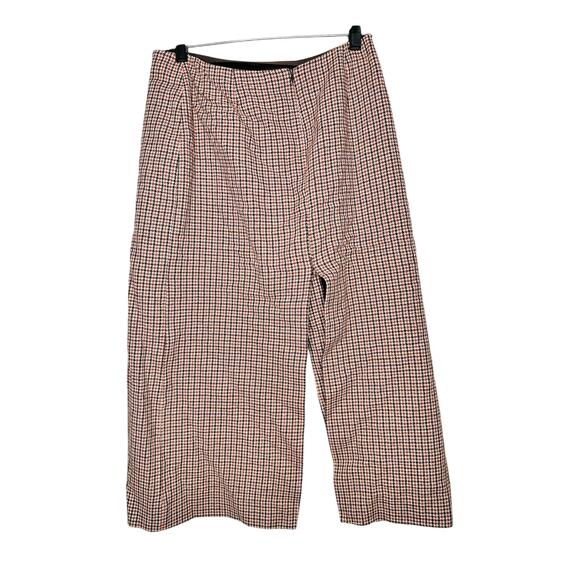 MAJE Jaisa Brown Plaid Wool Blend Front Back Slit Edgy Pencil Skirt Size US 8 - Picture 9 of 16